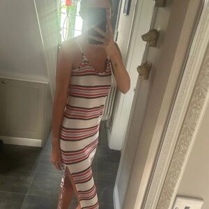 Next White and Red Sleeveless Spaghetti Strap Sundress